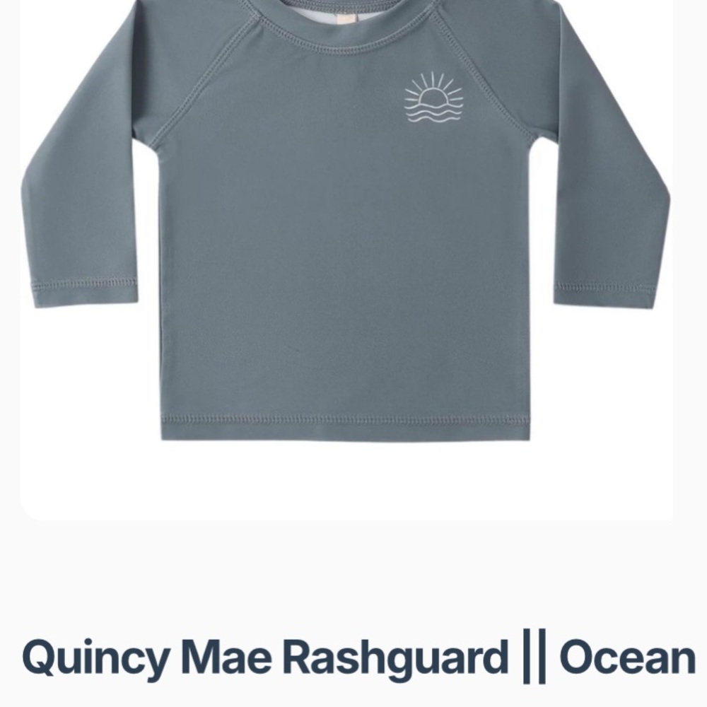 Quincy Mae Long Sleeve Swim Top and swim diaper Slate Blue 6-12 months